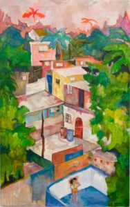 Óleo "Piscina azul" de Carmen Jabaloyes